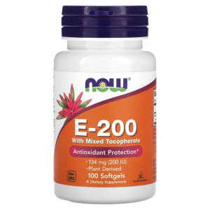 NOW E-200 Mixed Tocopherols 100 sgels / Витамин Е