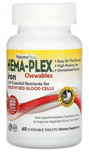 Nature's Plus Hema-Plex 60 chewables tabs / Железо 