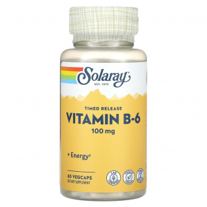 Solaray Vitamin B-6 Timed Release 100 mg 60 caps / Витамин В6