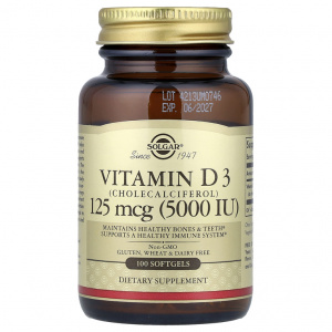 Solgar Vitamin D3 5000 IU (125 mcg) 100 sgels / Витамин Д3