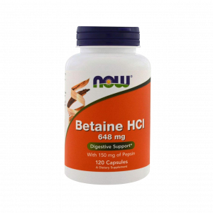 NOW Betaine HCI 648 mg 120 vcaps / Бетаин