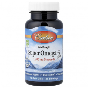Carlson Labs Super Omega-3 Gems 1200 mg 50 caps / Рыбий жир