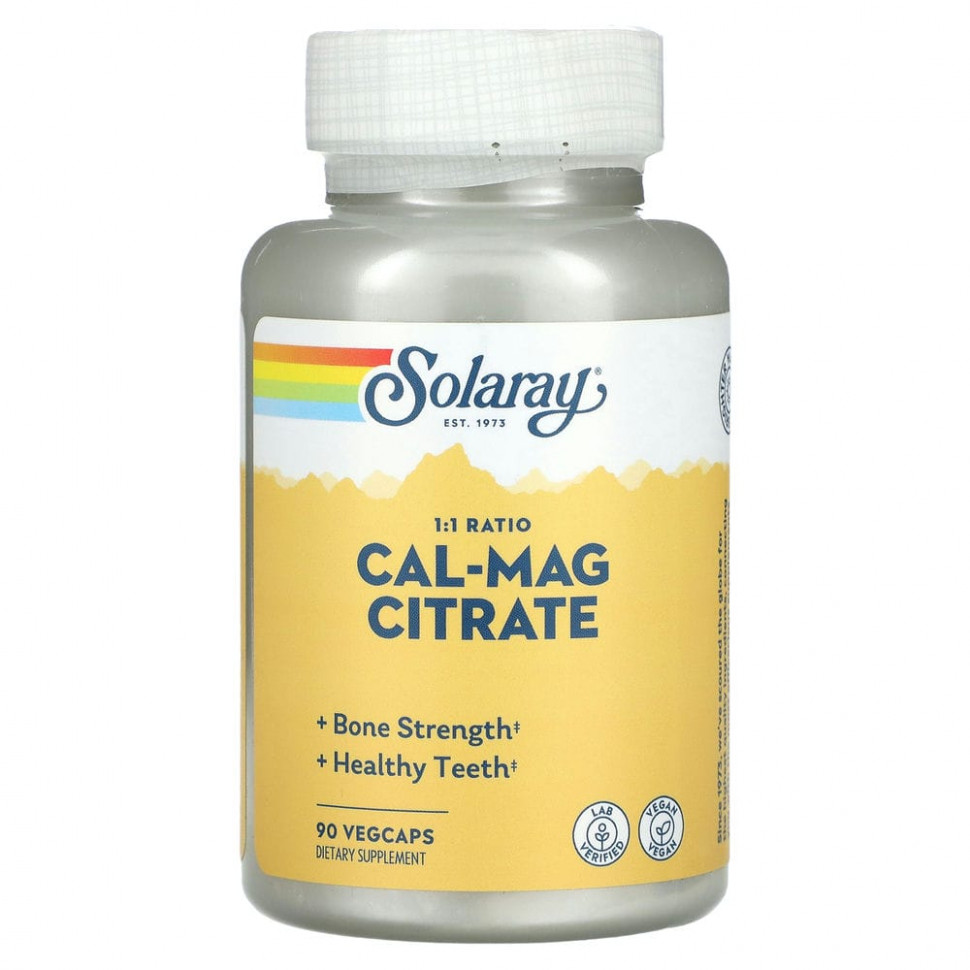 Solaray Calcium & Magnesium Citrate 90 caps / Кальций
