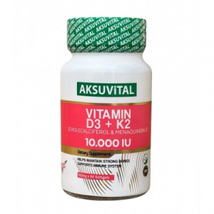 AksuVital Vitamin D3 + K2 10000 IU 60 sgels / Витамин Д3