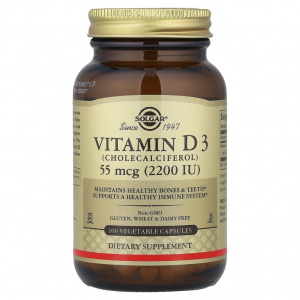 Solgar Vitamin D3 2200 IU 100 caps / Витамин Д3