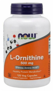NOW L-Ornithine 500 mg 120 vcaps / Орнитин