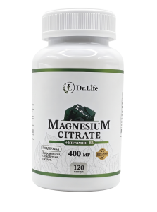 Dr.Life Magnesium Citrate + B6 120 caps / Магний