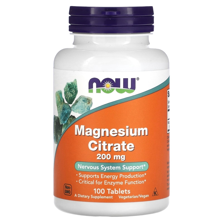 NOW Magnesium Citrate 200 mg 100 tabs / Магний*