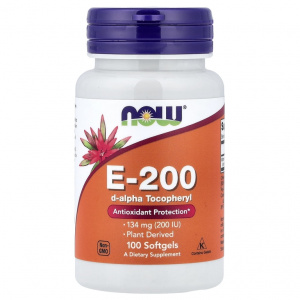 NOW E-200 D-Alpha Tocopheryl 100 sgels / Витамин Е