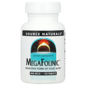 Source Naturals MegaFolinic 800 mcg 120 tabs / Витамин B9 
