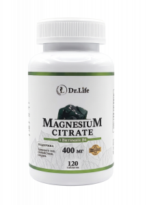 Dr.Life Magnesium Citrate + B6 120 tabs / Магний