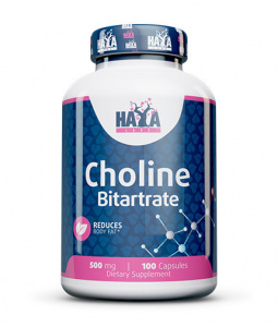 Haya Labs Choline Bitartrate 500 mg 100 caps / Витамин B4 Холин