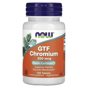 NOW GTF Chromium 200 mcg 100 tabs / Хром*