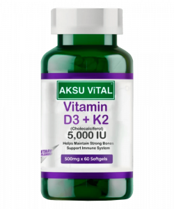 AksuVital Vitamin D3 + K2 5000 IU 60 sgels / Витамин Д3 