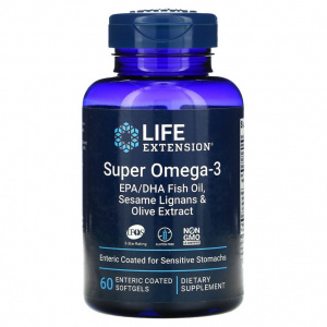 Life Extension Super Omega-3 Fish Oil 60 sgels / Рыбий жир