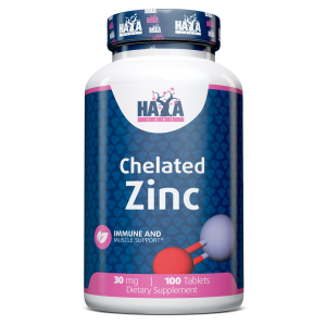 Haya Labs Chelated Zinc (Bisglycinate) 30 mg 100 tabs / Магний