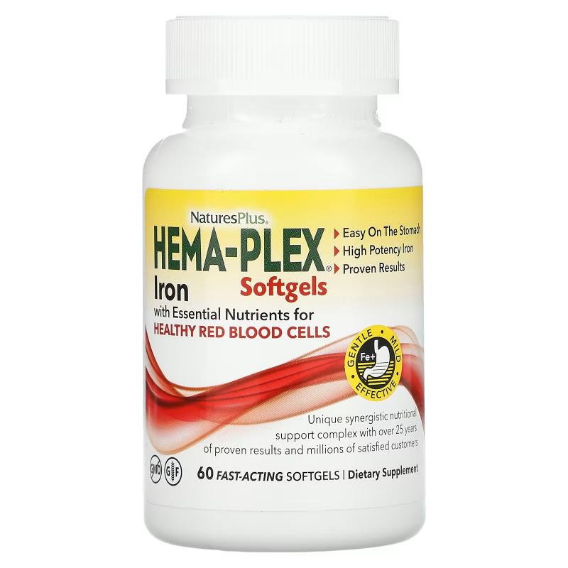Nature's Plus Hema-Plex 60 sgels / Железо