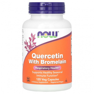 NOW Quercetin & Bromelain 120 caps / Поддержка пищеварительной системы