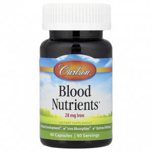 Carlson Labs Blood Nutrients 28 mg Iron 40 caps / Железо