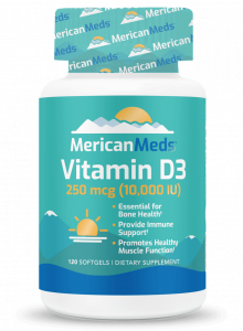 MericanMeds Vitamin D3 10000 IU 120 sgels / Витамин Д3
