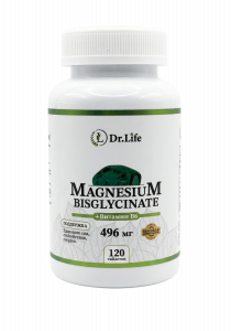Dr.Life Magnesium Bisglycinate + B6 120 tabs / Магний