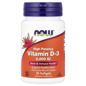 NOW Vitamin D-3 2000 IU 30 sgels / Витамин Д3