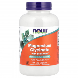 NOW Magnesium Glycinate with Bioperine 180 vcaps / Магний