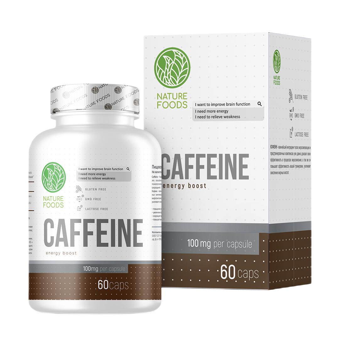 Купить nature foods caffeine 100 mg 60 caps / кофеин | Life