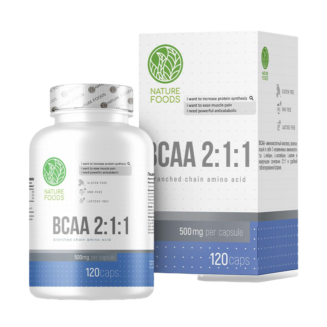 Купить nature foods bcaa 2:1:1 120 caps / bcaa | Life