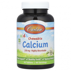 Carlson Labs Kids Calcium 250 mg 60 tabs / Кальций для детей