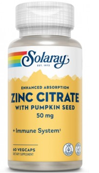 Solaray Zinc Citrate 50 mg 60 caps / Цинк