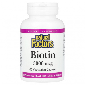 Natural Factors Biotin 5000 mcg 60 vcaps / Витамин В7 Биотин