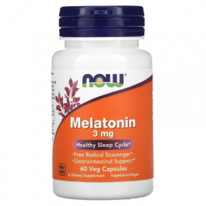 NOW Melatonin 3 mg 60 vcaps / Мелатонин 